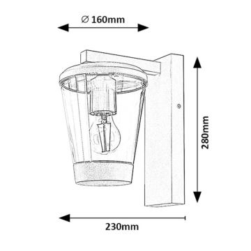 Rabalux - Λάμπα τοίχου εξωτερικού χώρου 1xE27/40W/230V IP44