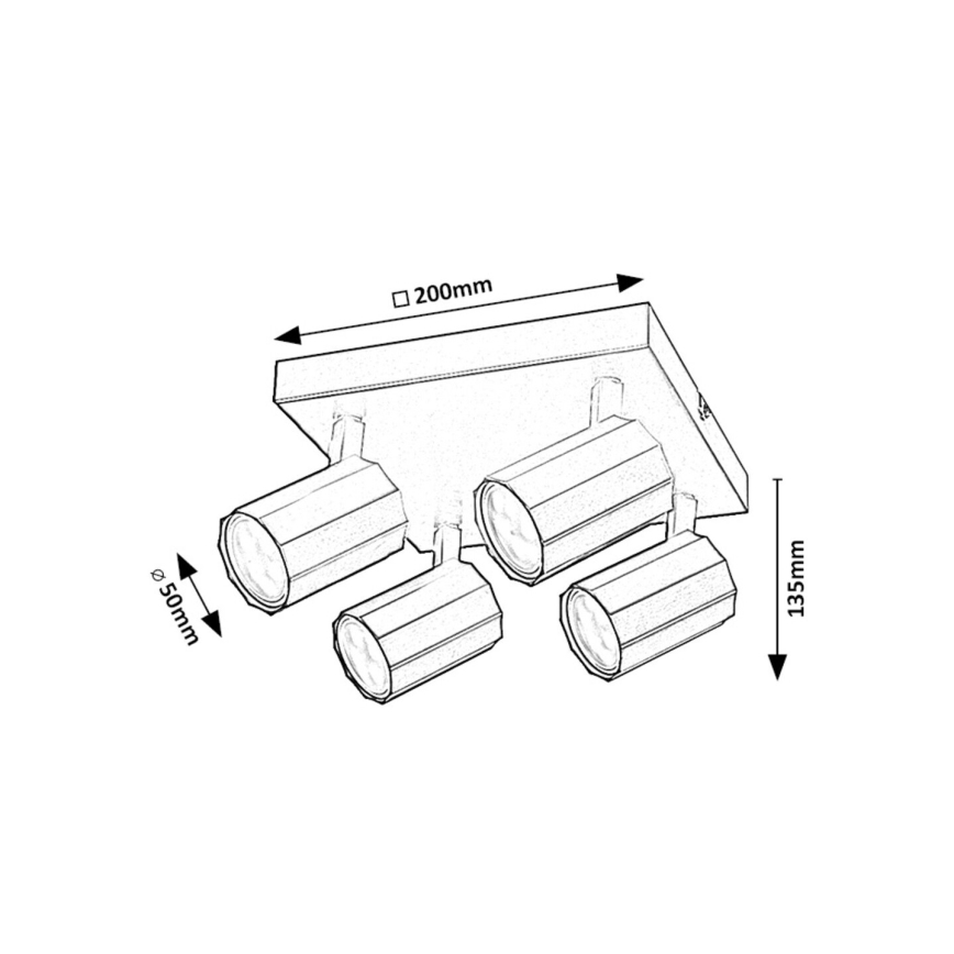 Rabalux - Φωτιστικό σποτ 4xGU10/5W/230V