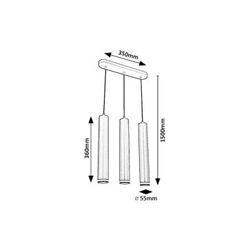 Rabalux - Κρεμαστό φωτιστικό οροφής 3xGU10/5W/230V