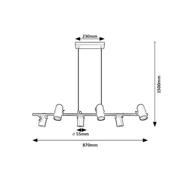 Rabalux - Κρεμαστό φωτιστικό οροφής 6xGU10/25W/230V