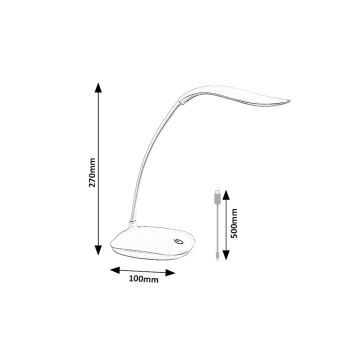 Rabalux - LED Dimmable εύκαμπτο επιτραπέζιο φωτιστικό LED/2W/5V λευκό