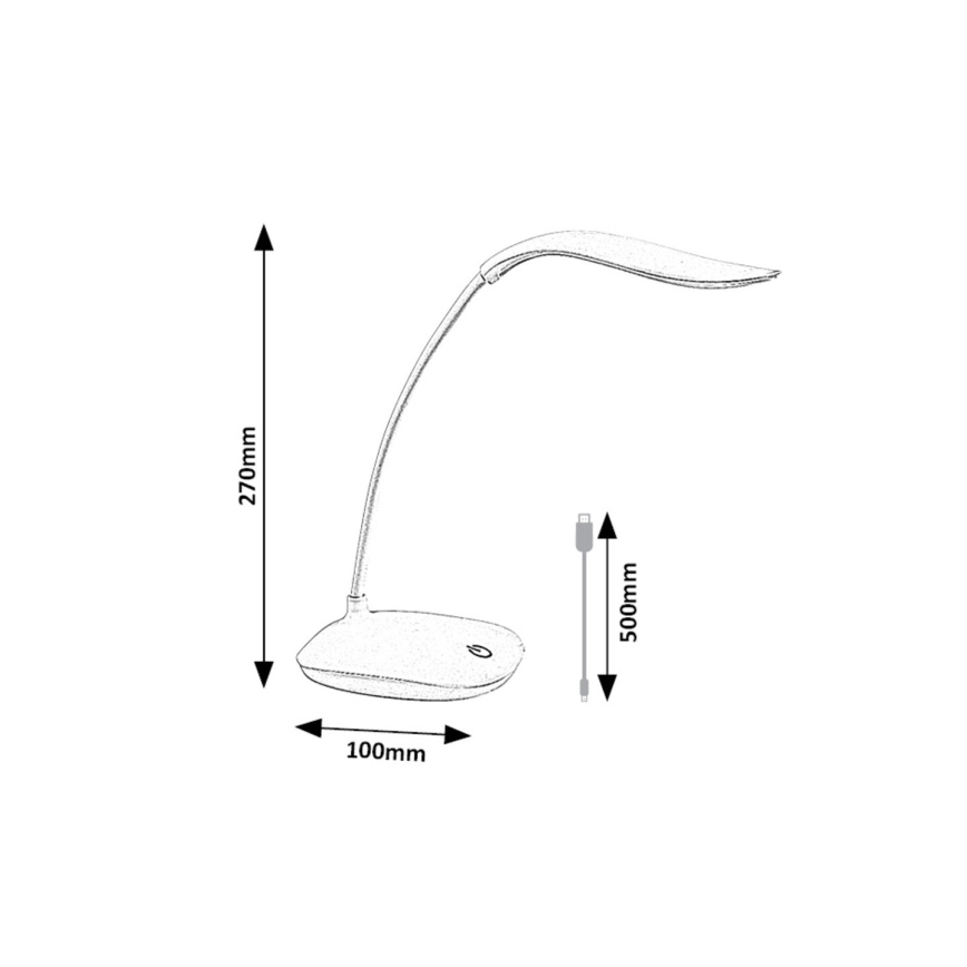 Rabalux - LED Dimmable εύκαμπτο επιτραπέζιο φωτιστικό LED/2W/5V λευκό