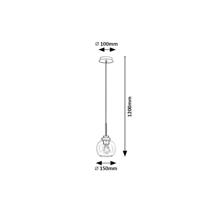 Rabalux - Bathroom πολύφωτο on a string 1xE27/15W/230V μαύρο IP44