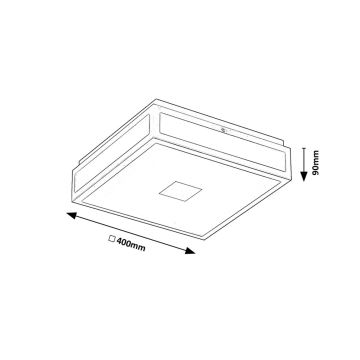 Rabalux - Φωτιστικό οροφής μπάνιου LED LED/24W/230V IP44 4000K 40x40 cm μαύρο