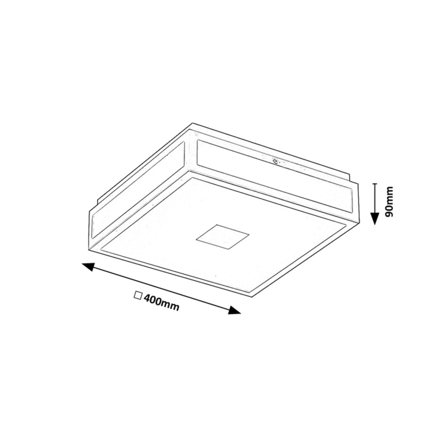 Rabalux - Φωτιστικό οροφής μπάνιου LED LED/24W/230V IP44 4000K 40x40 cm μαύρο