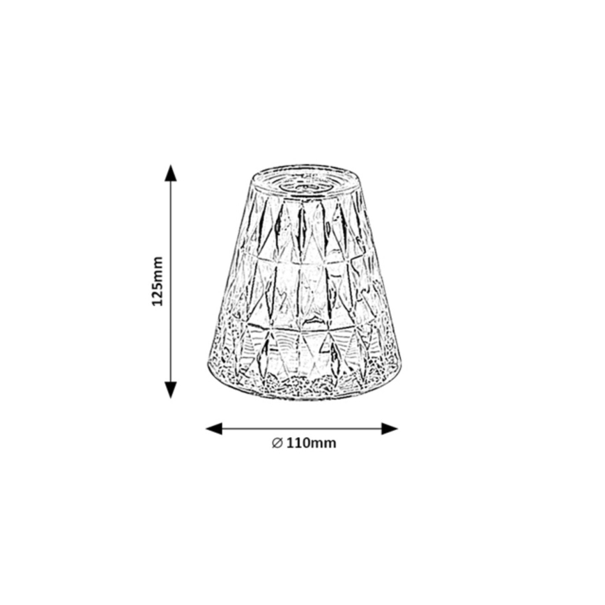 Rabalux - LED RGB Επαναφορτιζόμενη επιτραπέζια λάμπα dimming LED/2W/5V 3000K