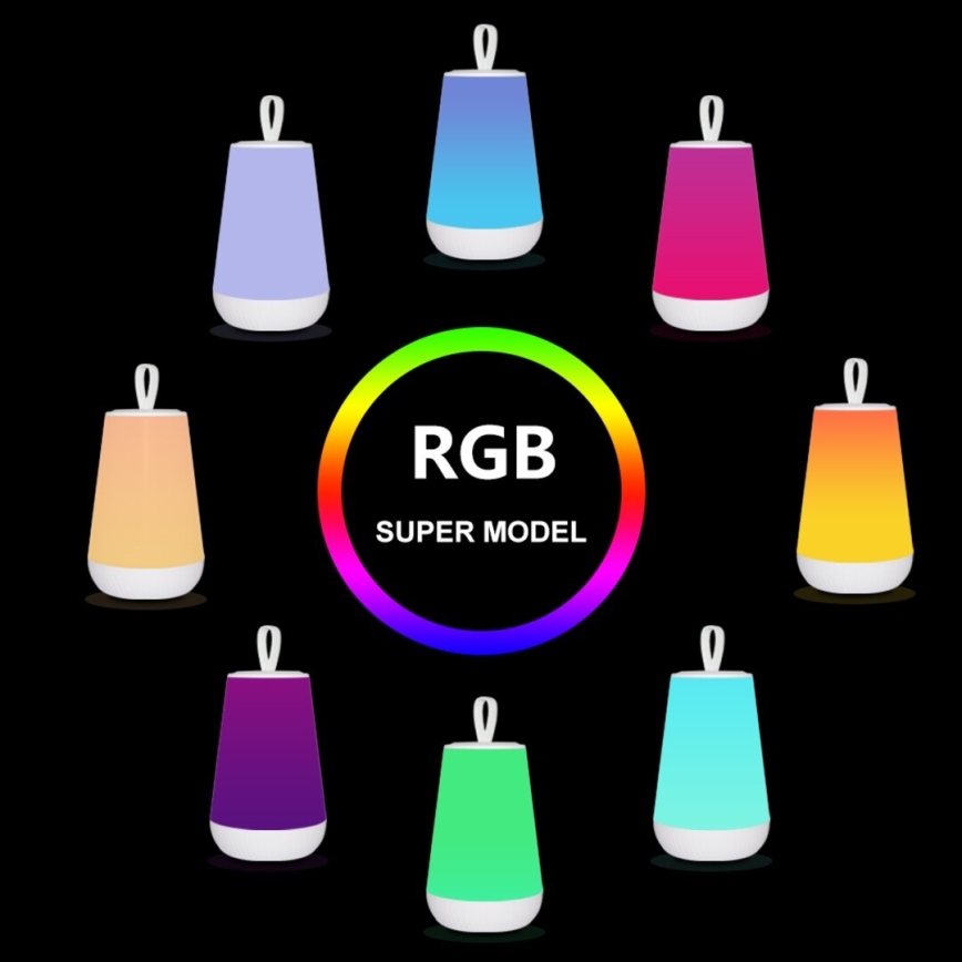 Rabalux - LED RGB Επαναφορτιζόμενη επιτραπέζια λάμπα dimming LED/2W/5V 3000K 1800 mAh