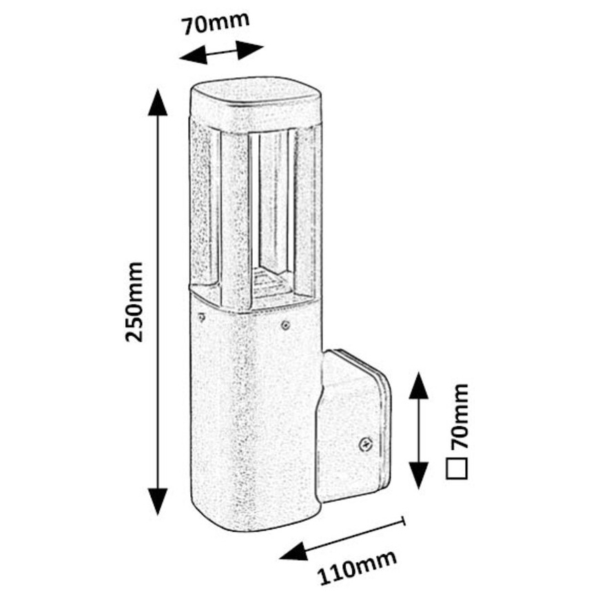 Rabalux - Επιτοίχιο φωτιστικό εξωτερικού χώρου LED LED/7W/230V IP54 ανθρακί