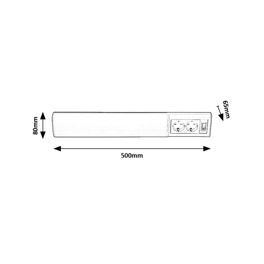 Rabalux - Φωτιστικό πάγκου κουζίνας LED με 2 πρίζες LED/10W/230V 4000K 50 cm λευκό