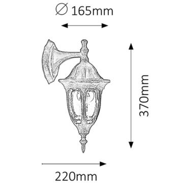 Rabalux - Φως τοίχου εξωτερικού χώρου 1xE27/60W/230V