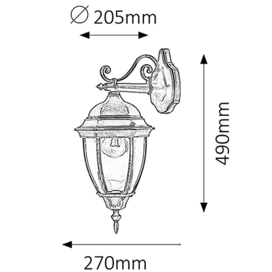 Rabalux - Φως τοίχου εξωτερικού χώρου 1xE27/100W/230V IP44