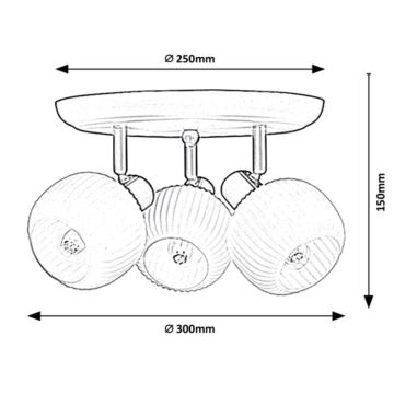 Rabalux - Φωτιστικό σποτ 3xE14/40W/230V