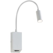 Redo 01-1193 -Σποτ τοίχου εύκαμπτο  LED HELLO LED/3W/230V λευκό
