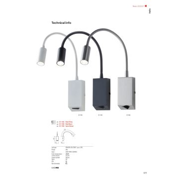 Redo 01-1193 -Σποτ τοίχου εύκαμπτο  LED HELLO LED/3W/230V λευκό