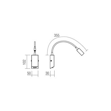 Redo 01-1193 -Σποτ τοίχου εύκαμπτο  LED HELLO LED/3W/230V λευκό