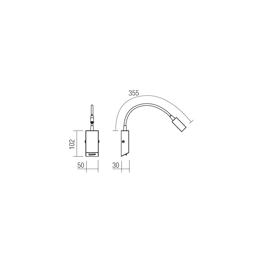 Redo 01-1193 -Σποτ τοίχου εύκαμπτο  LED HELLO LED/3W/230V λευκό