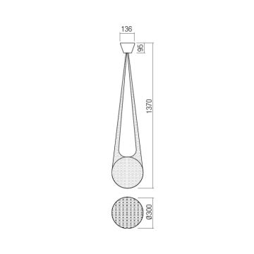 Redo 01-1973 - Κρεμαστό φωτιστικό οροφής LED ALLURIA 1xE27/7W/230V διάμετρος 30 cm