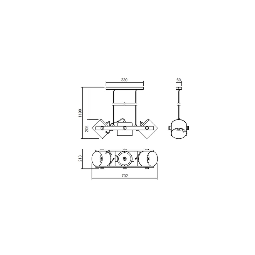 Redo 01-2403 - Κρεμαστό φωτιστικό οροφής POOH 3xE27/42W/230V οξιά