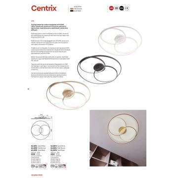 Redo 01-2973 - Φωτιστικό οροφής LED CENTRIX LED/92W/230V μπρονζέ