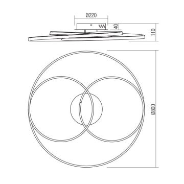 Redo 01-2973 - Φωτιστικό οροφής LED CENTRIX LED/92W/230V μπρονζέ