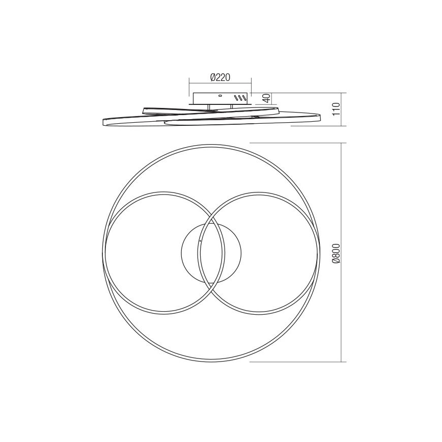 Redo 01-2973 - Φωτιστικό οροφής LED CENTRIX LED/92W/230V μπρονζέ