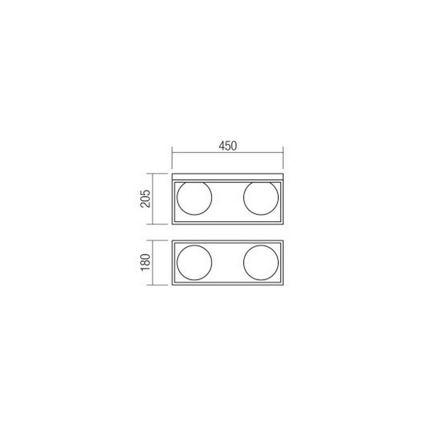 Redo 01-3054 - Φωτιστικό οροφής ZODIAC 2xE14/28W/230V