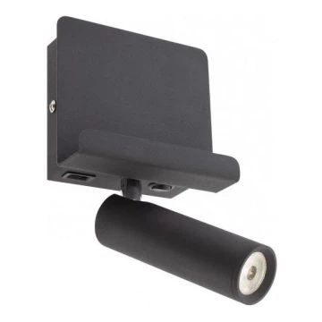Redo 01-3084 - Φωτιστικό σποτ τοίχου LED PANEL LED/3,5W/230V USB μαύρο