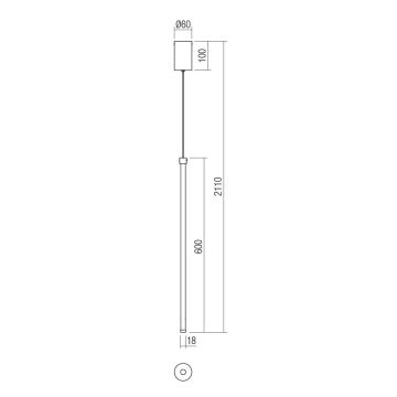 Redo 01-3115 - Πολύφωτο LED με συρματόσχοινο TABOO LED/9W/230V ορείχαλκος