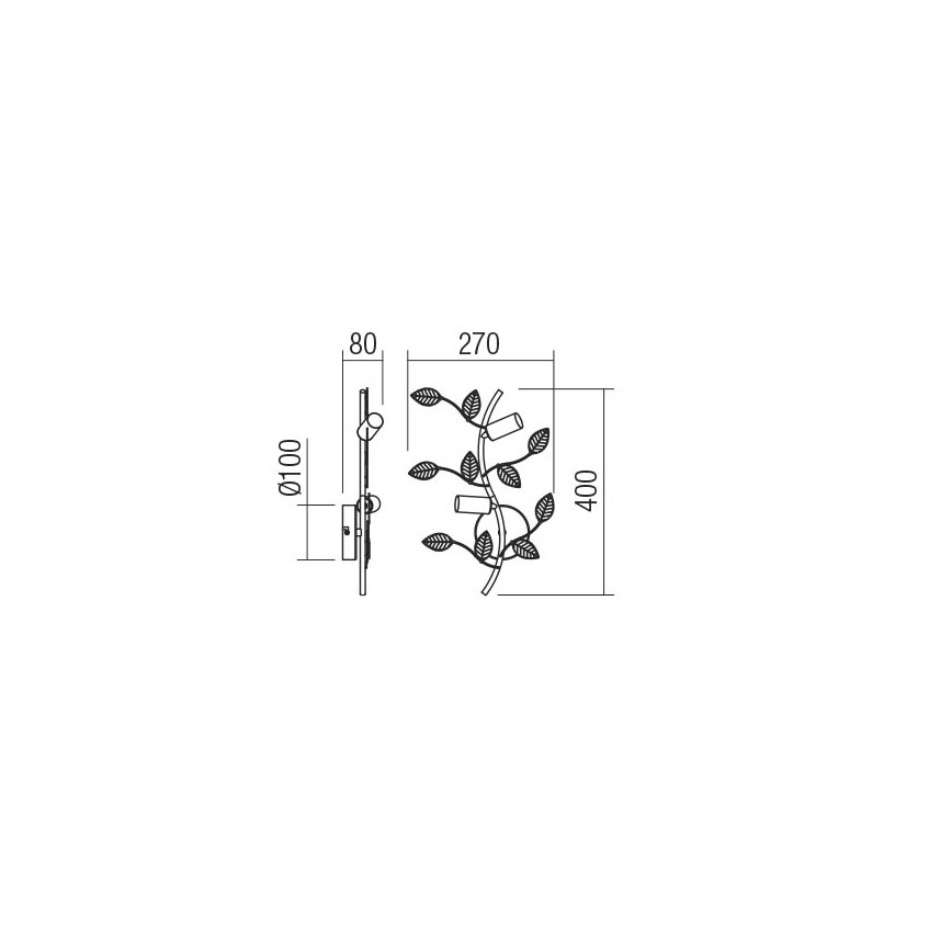 Redo 02-978 - Φωτιστικό τοίχου TIARA 2xE14/28W/230V