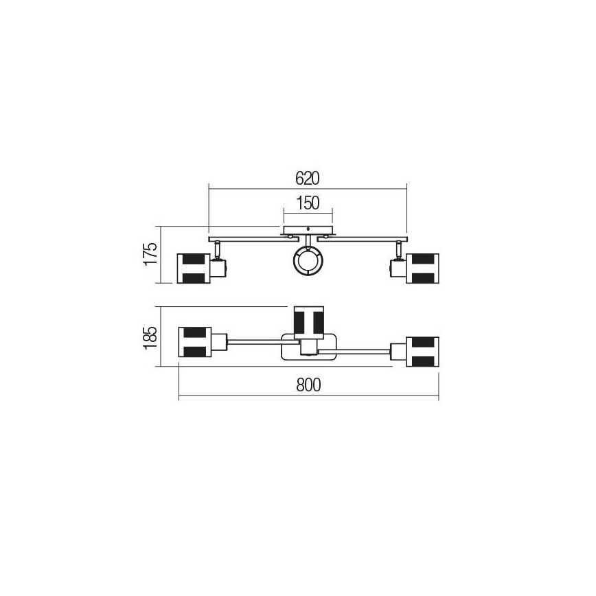 Redo 04-521 - Πλαφονιέρα οροφής  BASKET 3xE27/42W/230V μπρονζέ