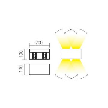 Redo 90303 - Επιτοίχιο φωτιστικό εξωτερικού χώρου LED VARY 4xLED/5W/230V 4000K IP54 ανθρακί