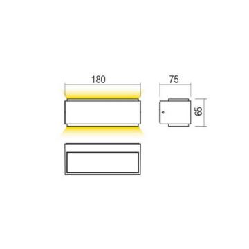 Redo 90400 - Επιτοίχιο φωτιστικό εξωτερικού χώρου LED DASH LED/9W/230V 4000K IP65 λευκό