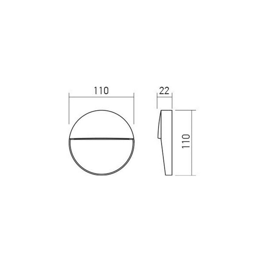 Redo 90473 - Επιτοίχιο φωτιστικό εξωτερικού χώρου LED LANDER LED/3W/230V IP54 ανθρακί