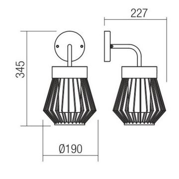 Redo 9843 - Λάμπα τοίχου εξωτερικού χώρου TITTI 1xE27/42W/230V IP44 ανθρακί