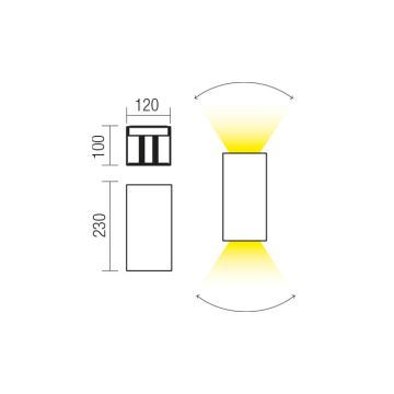 Redo 90553 - Επιτοίχιο φωτιστικό εξωτερικού χώρου LED VARY 2xLED/10W/230V 3000K IP54 ανθρακί