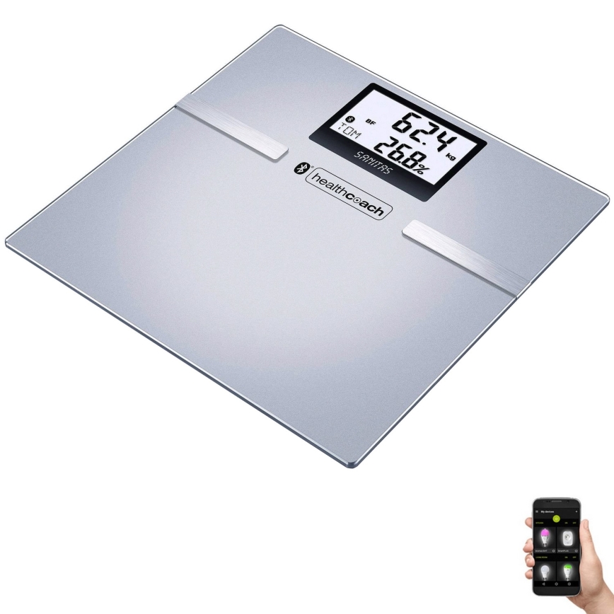 Sanitas SBF70BT - Personal diagnostic scale 3xAAA ασημί