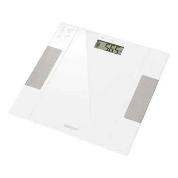 Sencor - Έξυπνη προσωπική ζυγαριά γυμναστικής 1xCR2032 λευκό