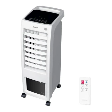 Sencor - Φορητό air cooler με οθόνη LED 3σε1 70W/230V λευκό + τηλεχειριστήριο