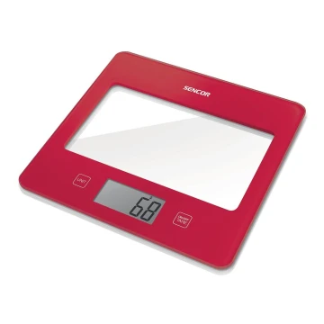 Sencor - Ψηφιακή ζυγαριά κουζίνας 1xCR2032 κόκκινο