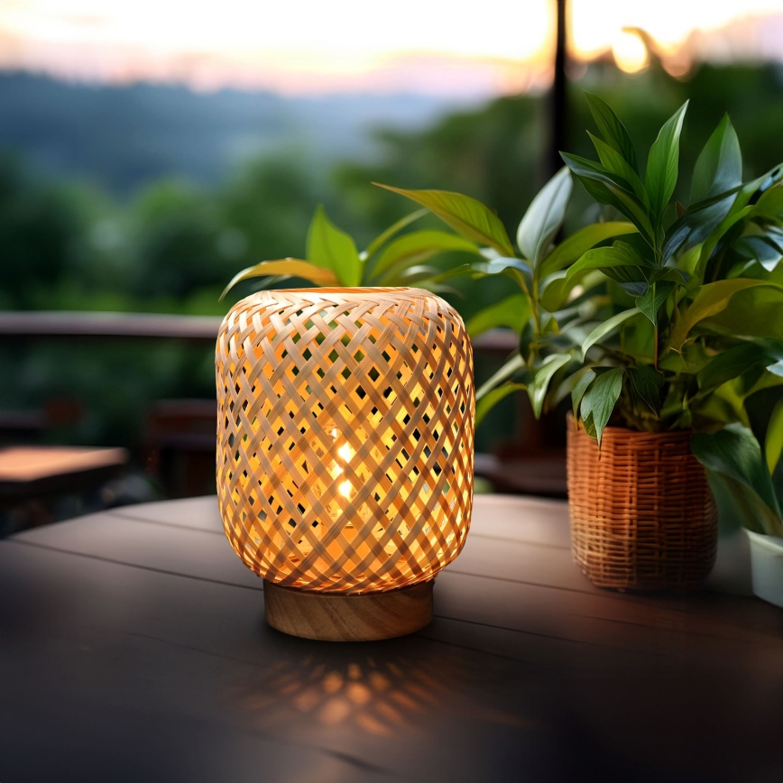 LED Διακοσμητική επιτραπέζια λάμπα LED/2xAAA rattan