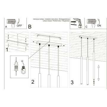 Κρεμαστό φωτιστικό οροφής PASTELO 3xG9/8W/230V λευκό