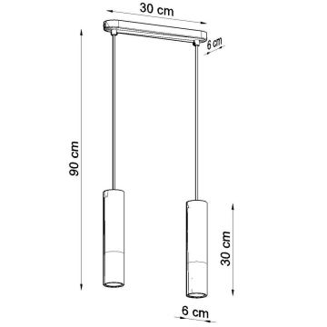 Κρεμαστό φωτιστικό οροφής PABLO 2xGU10/40W/230V λευκό/οξιά