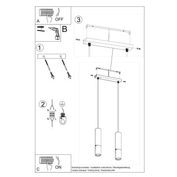 Κρεμαστό φωτιστικό οροφής LOOPEZ 2xGU10/10W/230V μαύρο/χάλκινο