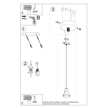 Πολύφωτο με συρματόσχοινο TAZILA 1xES111/60W/230V λευκό