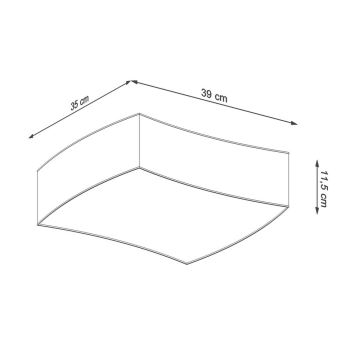 Φωτιστικό οροφής SQUARE 2xE27/60W/230V λευκό