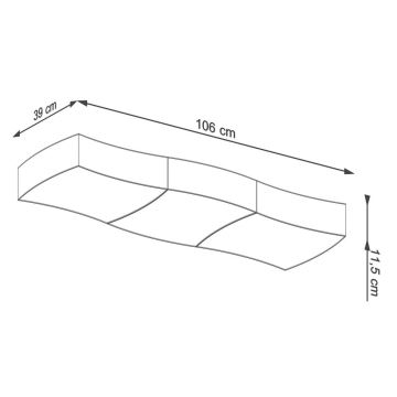 Φωτιστικό οροφής SQUARE 6xE27/60W/230V λευκό