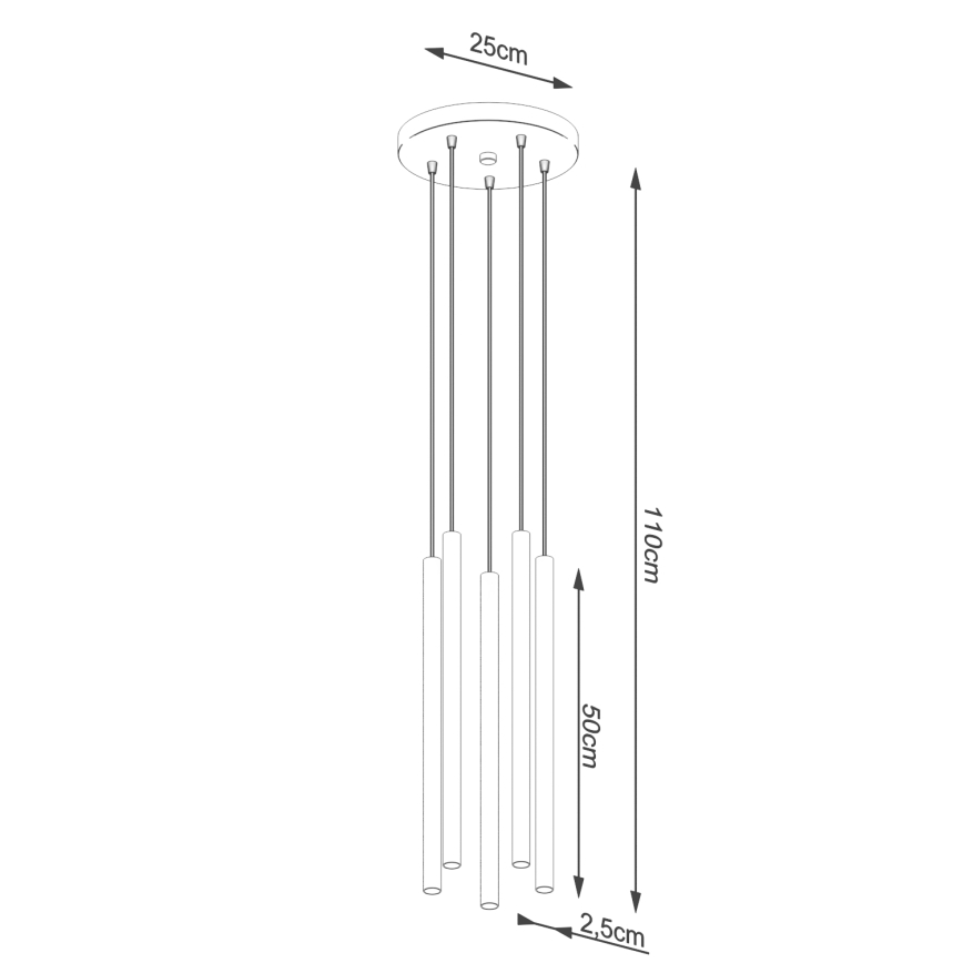 Πολύφωτο με συρματόσχοινο PASTELO 5xG9/8W/230V μαύρο