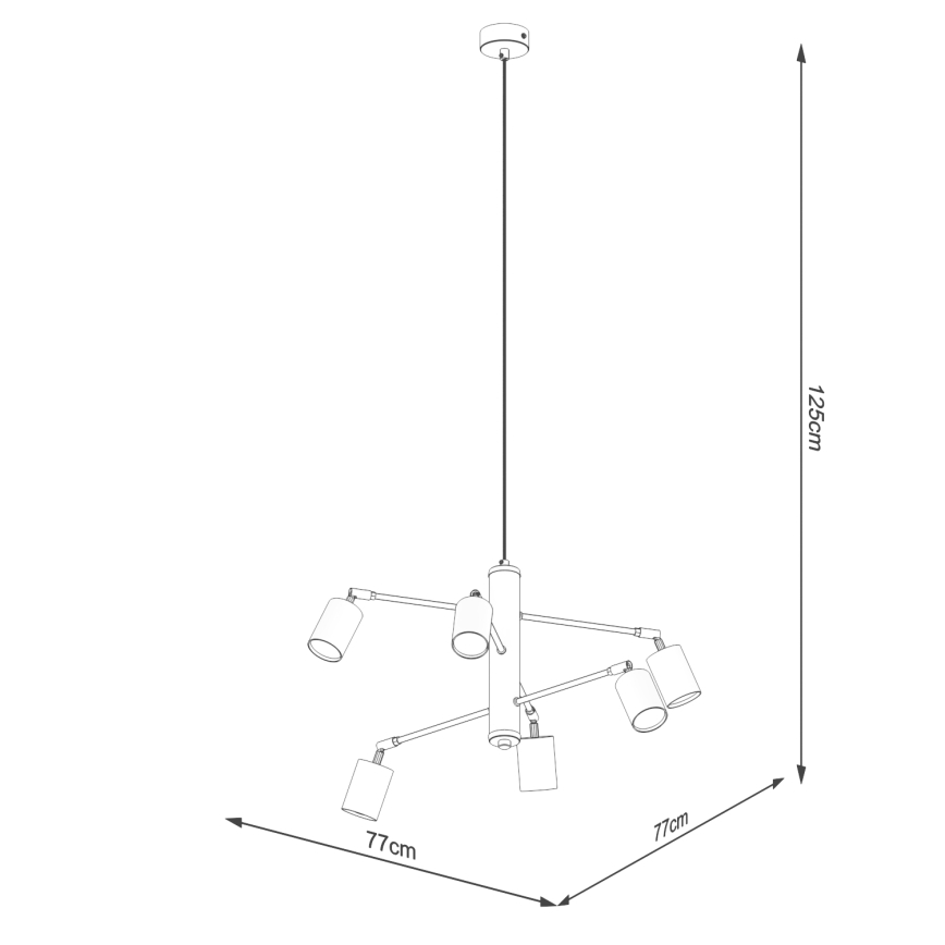 Κρεμαστό φωτιστικό οροφής LEMMI 6xGU10/10W/230V λευκό