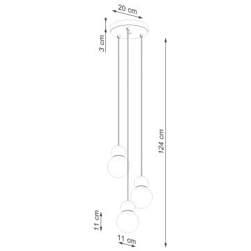 Κρεμαστό φωτιστικό οροφής PEKKA 3xG9/8W/230V λευκό