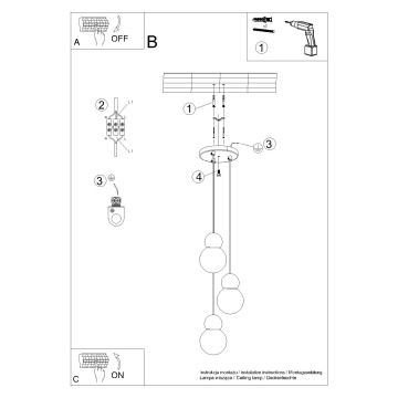 Κρεμαστό φωτιστικό οροφής PEKKA 3xG9/8W/230V λευκό